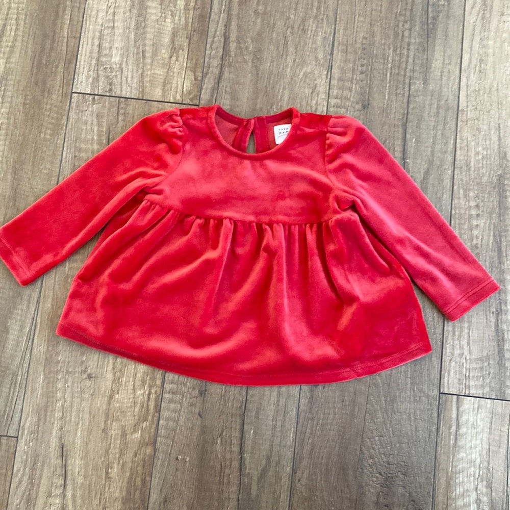 Baby Gap red velour shirt